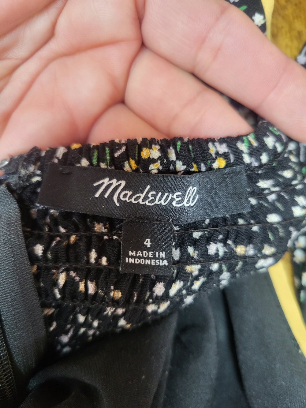Madewell Black Floral Wide-Leg Jumpsuit with Cream Trim - Picture 12 of 12